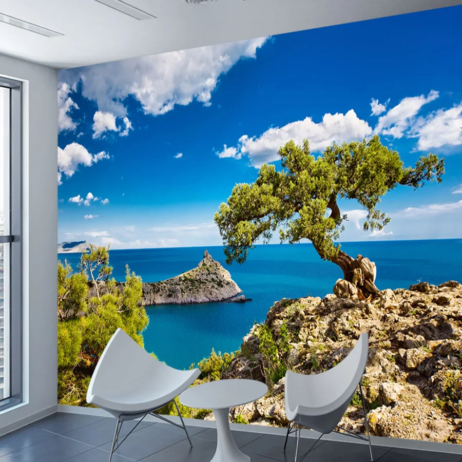 

Modern Peel and Stick Wallpaper for Living Room Contact Wall Papers Home Decor Panel Lake Nature Landscape Renovation Sofa Mural