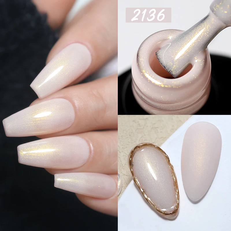 Clou Beaute 15ml Glitter Nail Gel Polish Nude Shiny Glitter Soak Off Semi Permanent Vernis Base Top Manicure Nail Gel Polish