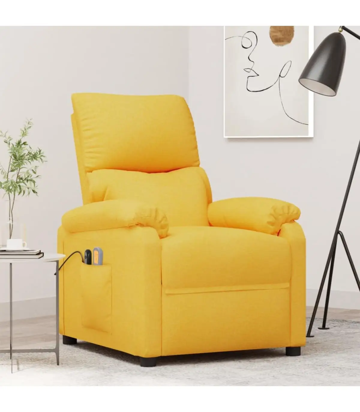 Electric massage chairs yellow fabric electric massage recliner