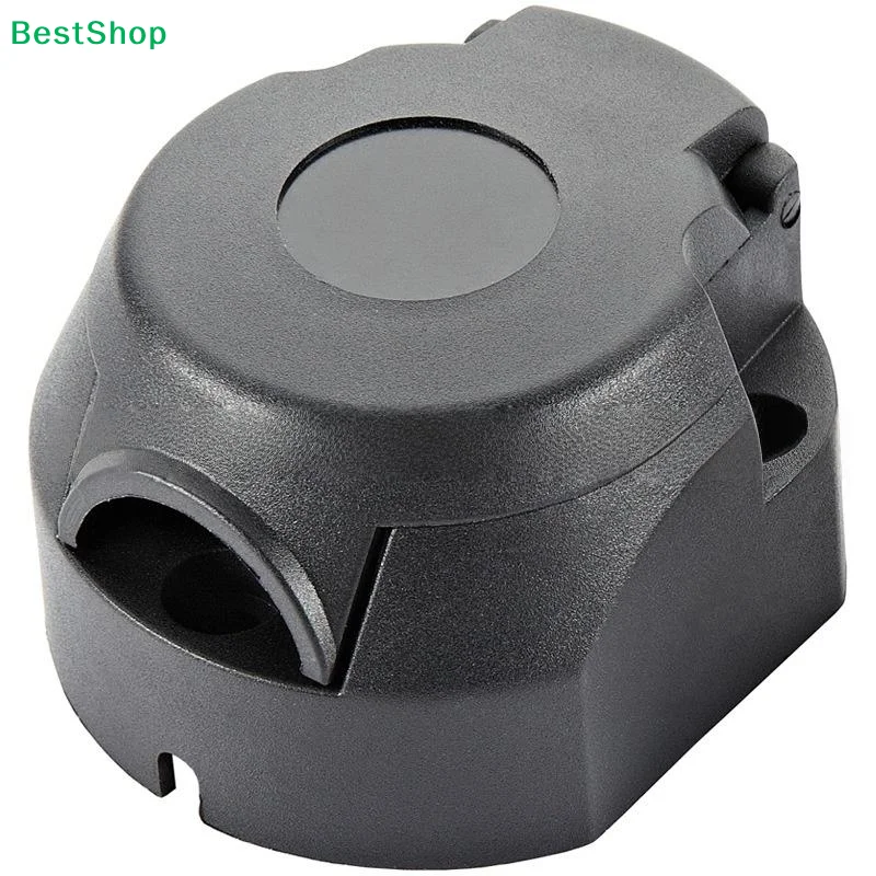 ♫7-Pin Trailer Socket with Dust Cover,Heavy-Duty 12V Trailer Wiring Connector for Tow Vehicles,Caravans & Trailers