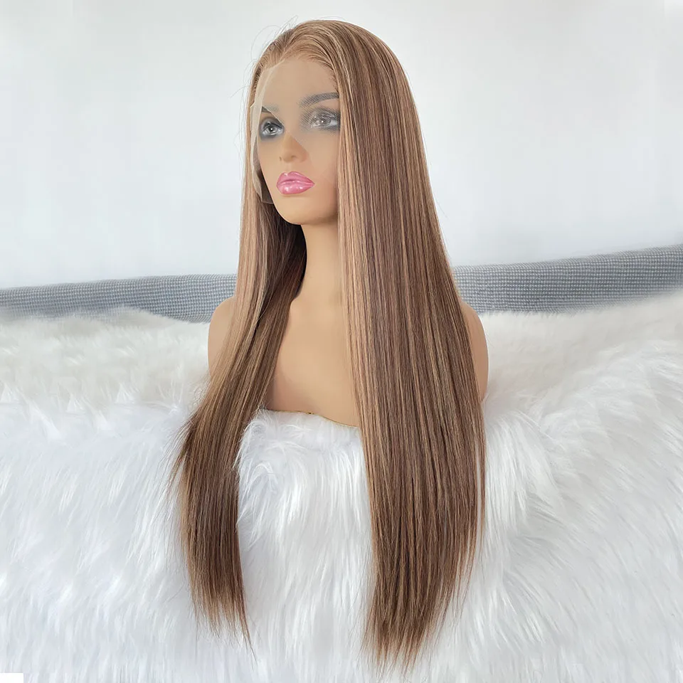Charisma Synthetic Lace Front Wig Long Silky Straight Hair Soft Lace Front Wigs For Women Middle Part Red Brown Wigs