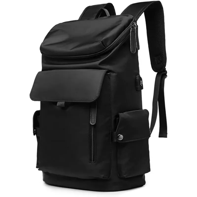 Mochila para ordenador portátil de 17,3 pulgadas para hombre, bolsa de viaje impermeable delgada con puerto de carga USB, antirrobo, gran bolsa para ordenador portátil de trabajo