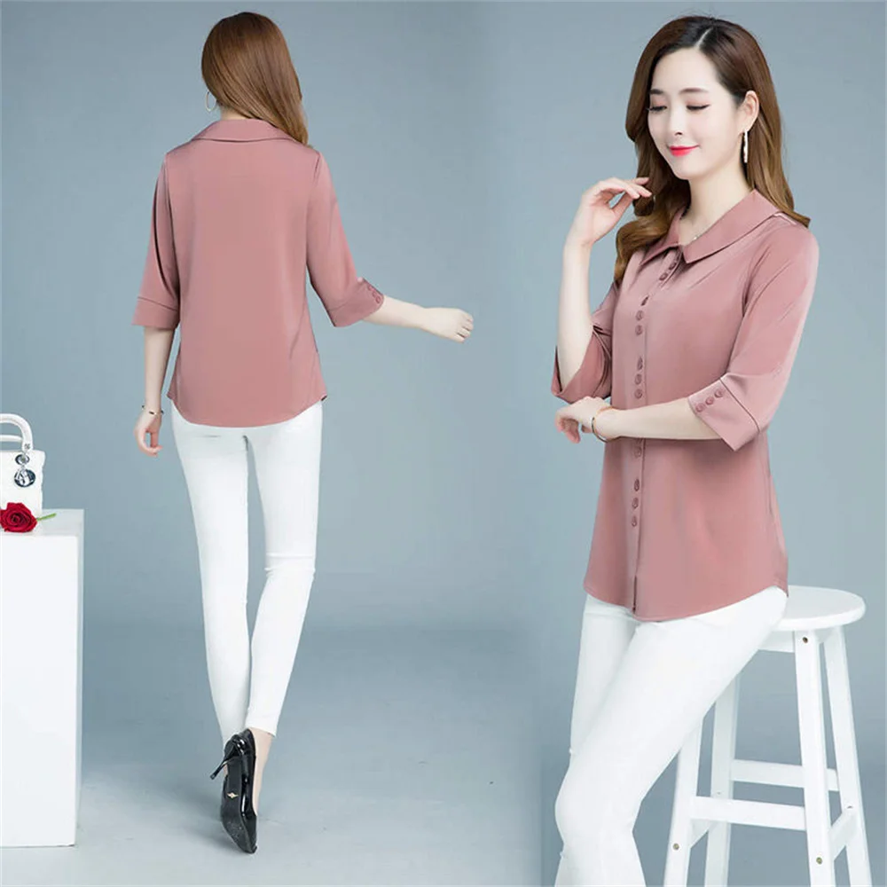 Leisure women Shirts Button Lapel Cardigan Top Lady Loose Long Sleeve women Shirt Womens Blouses Casual Tunic Blusas