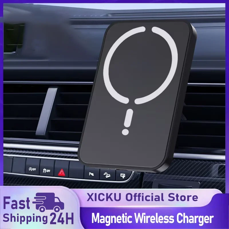 Magnetic Car Wireless Charger For Magsafe iPhone 16 15 14 13 12 Pro Max Air Vent Car Phone Holder Stand Fast Car Charging