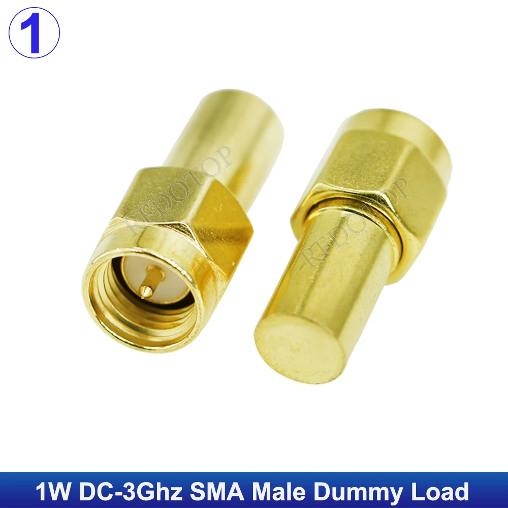 2Pcs/Lot 1W 1Watt DC-3GHz 50 Ohm SMA Male/RP SMA Female RF Coaxial Termination Dummy Load Connector Socket Brass Straight Adapte