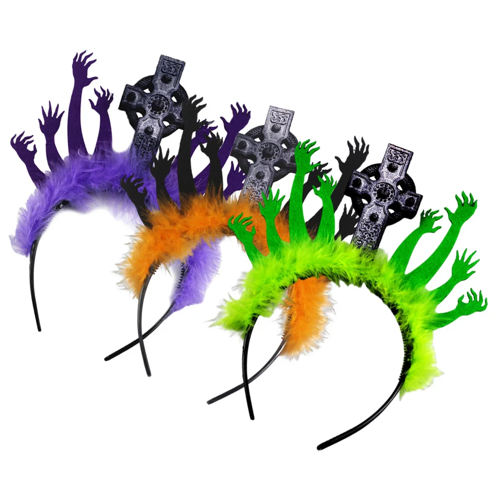

3Pcs Zombie Hand Halloween Headbands Creative Costume Party Hair Hoops Halloween Cosplay Accessories Cosplay Headdress