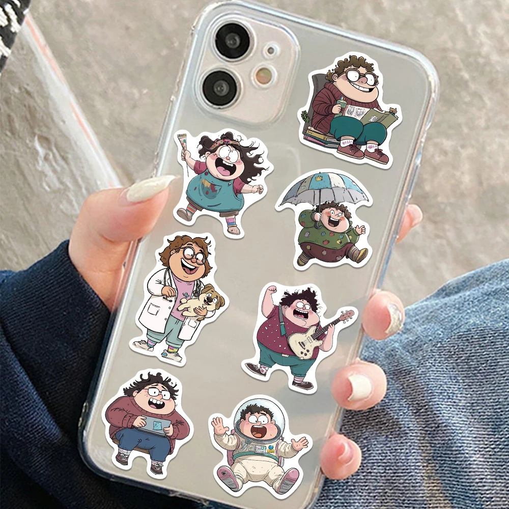 50 قطعة من ملصقات شخصيات الرسوم المتحركة الكرتونية، ملصقات مضحكة لسجل القصاصات، مجلة الهاتف المحمول، كتيب الأمتعة، ملصقات تزيين