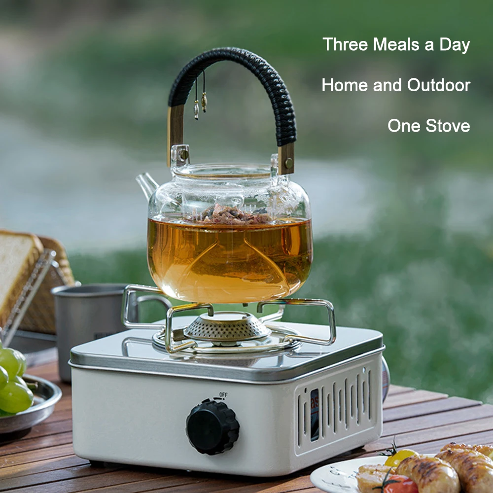 Mini Camping Gas Stove Portable Travel Picnic Butane Burner BBQ Grill Food Cooker Outdoor Survival Furnace with Storage Bag