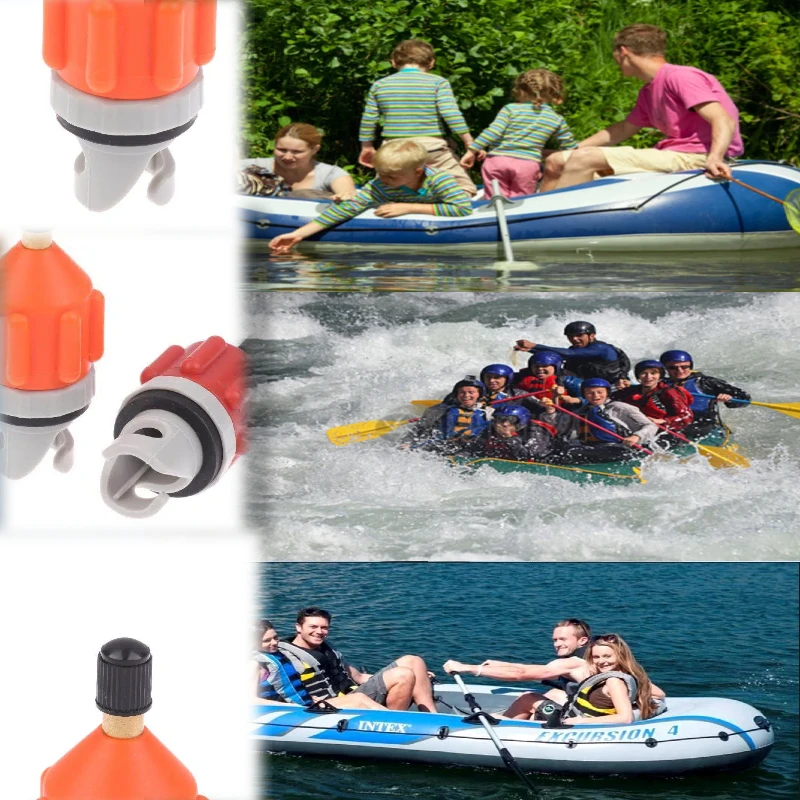1 Juego de adaptador de válvula de aire multiescena, conector de bomba inflable para placa SUP/barco de remo/Kayak/Kit combinado de neumáticos