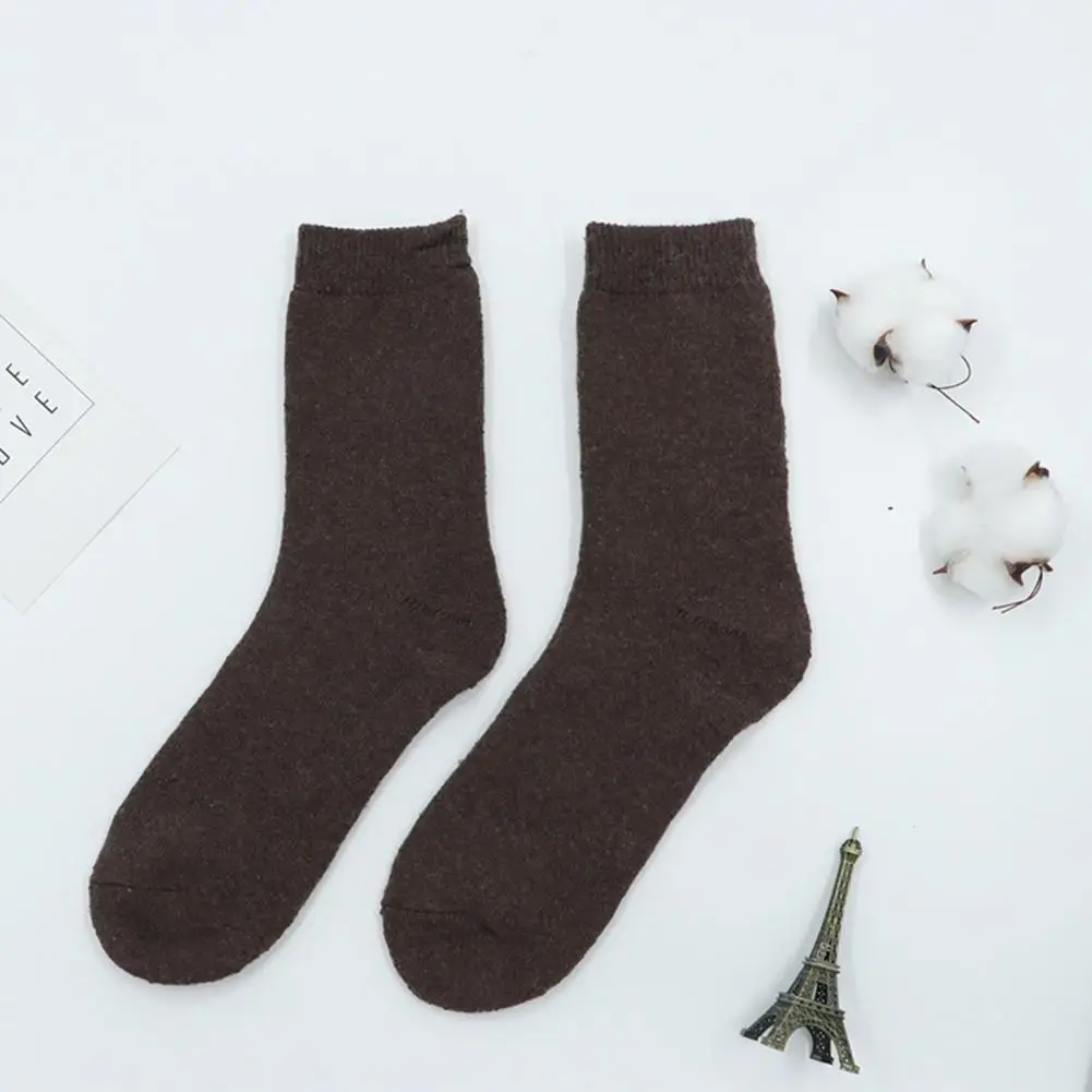 Sweat Absorption 1 Pair Thick Winter Home Floor Bed Casual Socks Anti-slip Long Socks Mid-Tube   Daily Wear