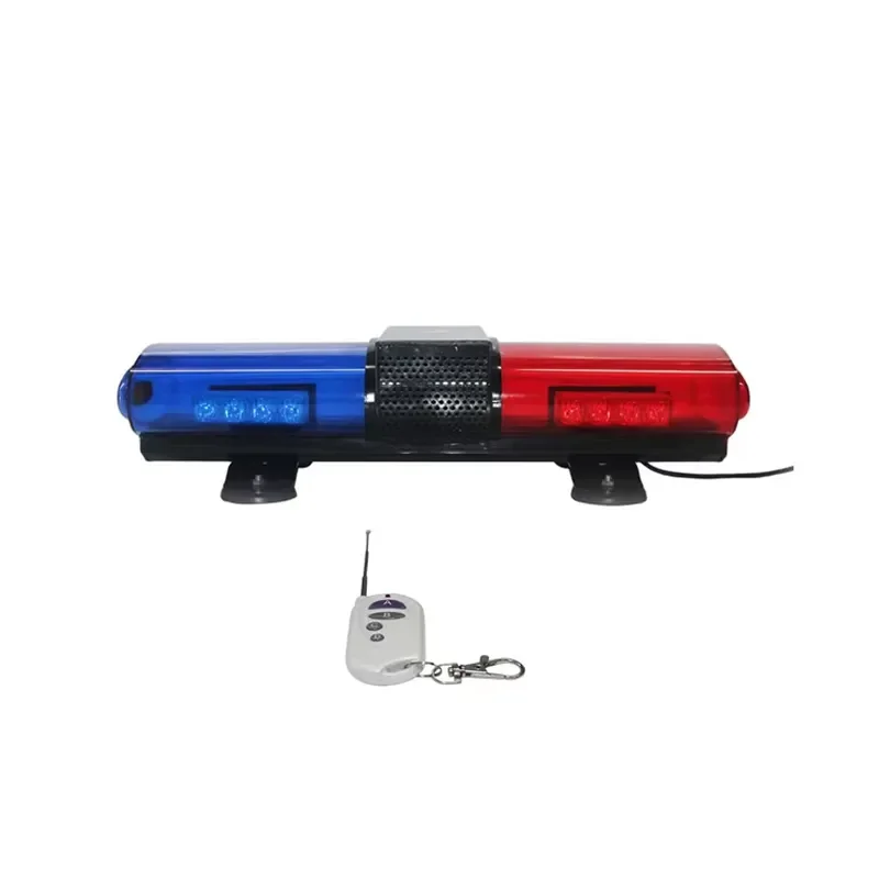 

Amber Strobe with Remote Speaker Ambulance Fire Trucks Emergency Flash Strobe Warning Light Bar with Magnet