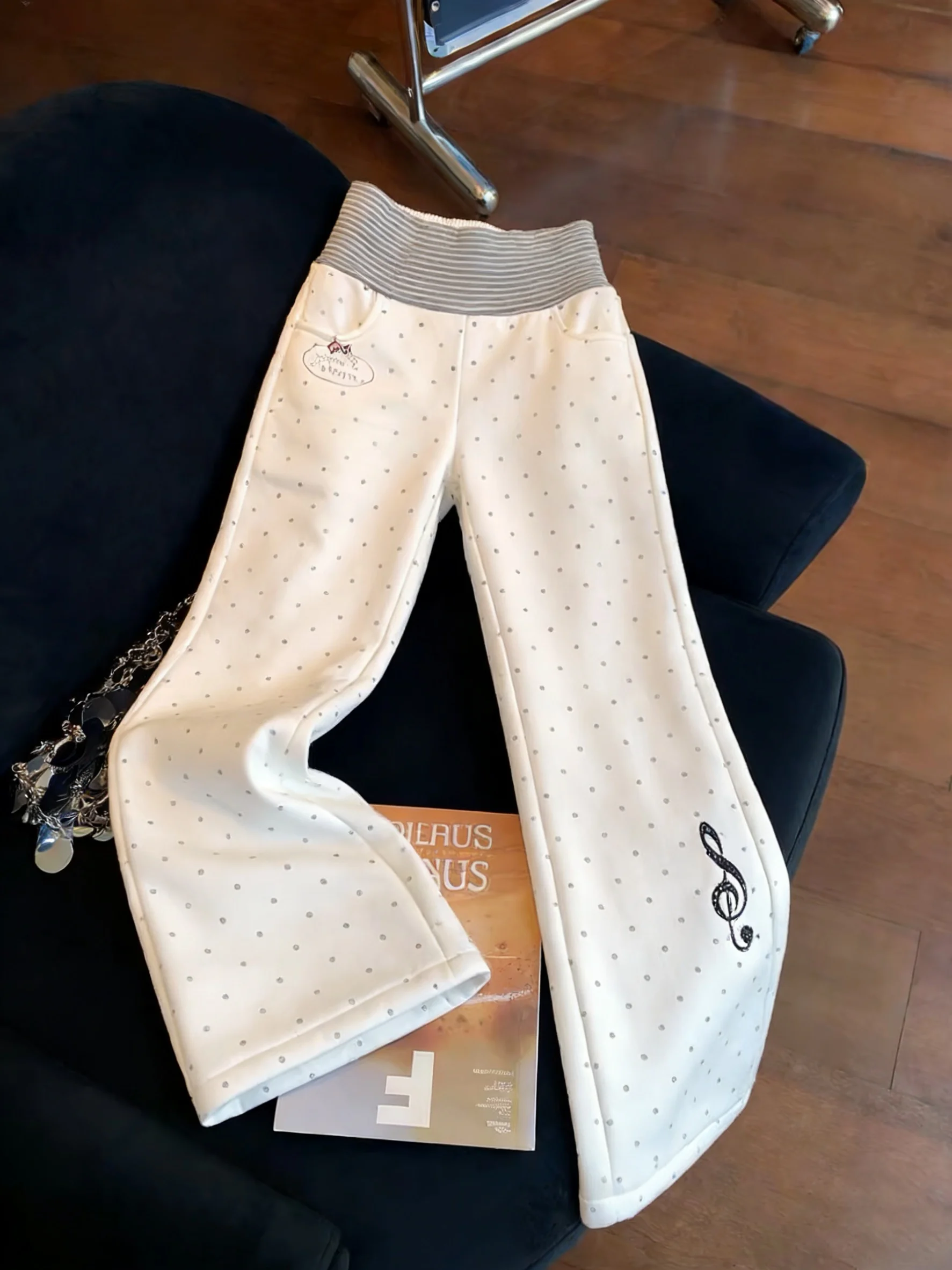 

American High Street Color Blo Polka Dot Print Straight Casual Pants Loose Wide Leg Trousers for Men And Women Spring Autum...