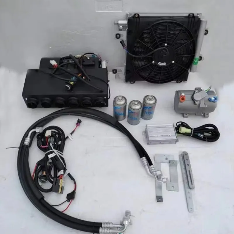 Auto Air Conditioner System Universal Under Dash Evaporator 12 Volt Ac Compressor