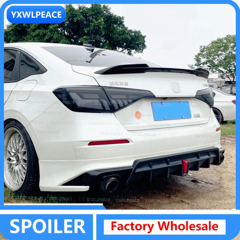 

For Honda 11th Civic 2021-2023 Spoiler High Quality ABS Plastic Primer Color Rear Trunk Lip Wing Body Kit Accessories