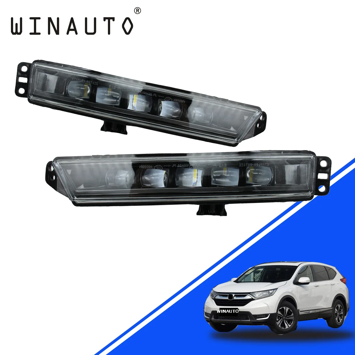 For 17-20 CRV daytime running lights, high-end fog lights, LED compatible with aftermarket 33950-T4N-H01