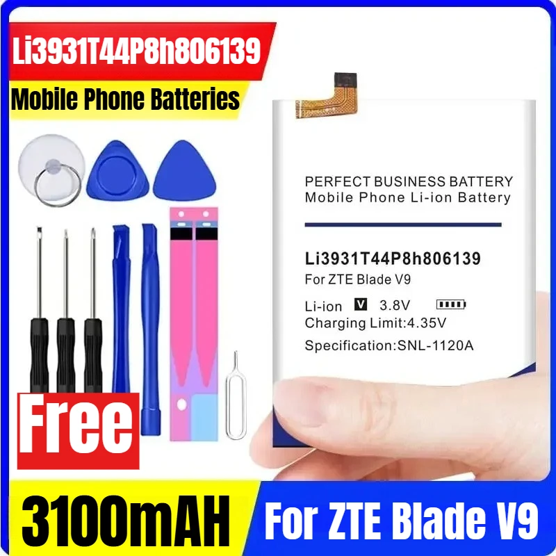 

Li3931T44P8h806139 3.85V 3100mAH Mobile Phone Batteries for ZTE Blade V9