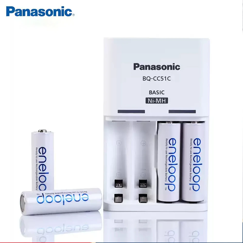 Kit Pilas y Baterías Recargables AA AAA Original Panasonic Eneloop 1900mAh/800mAh 1.2V NI-MH Precargadas para Juguetes Linterna