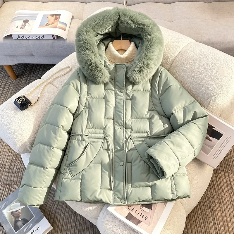 Women Parkas Removable Hat Sleeve Vest Warm Down Cotton Jacket Winter Coat Hooded Cotton Padded Jacket Female Outerwear Overcoat