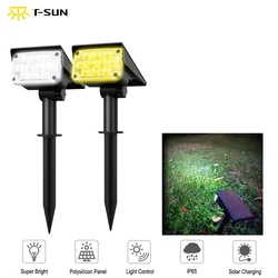T-SUNRISE-luz Solar de 20LED para jardín, impermeable IP65, encendido/apagado automático, luces solares para exteriores, focos de paisaje, lámparas, 1-4 Uds.