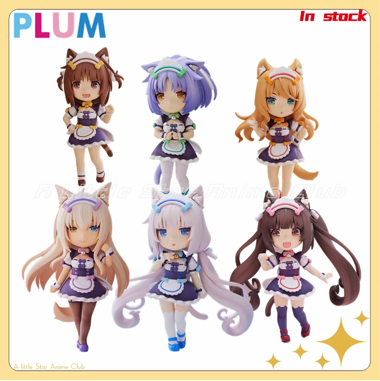 

In Stock Original PLUM Mini Figure 100 Series NEKOPARA Chinamon/ Maple/Coconut/vanilla/Azuki/chocola Animation Figure Model Toys