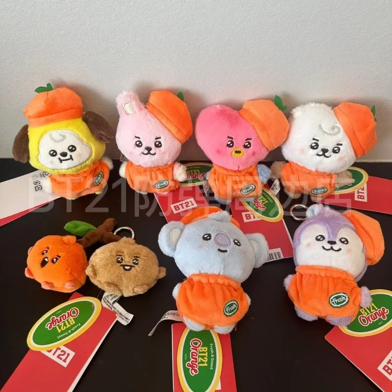 Kawaii мультфильм BT21 Baby Orange Party Series Tata Cooky плюшевая кукла сумка для девочек кулон Shooky Rj брелок украшение подарок на день рождения