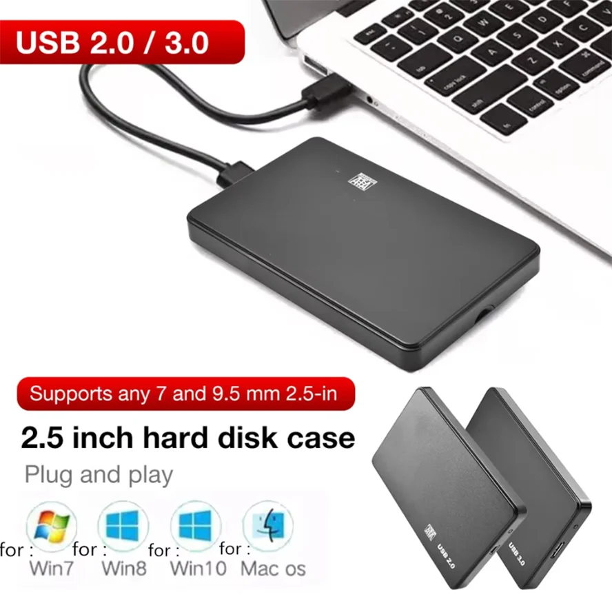 حافظة القرص الصلب USB 3.0 2.0 إلى 2.5 بوصة SATA HDD SSD الضميمة عالية السرعة صندوق القرص الصلب الخارجي للكمبيوتر المحمول والهواتف الذكية