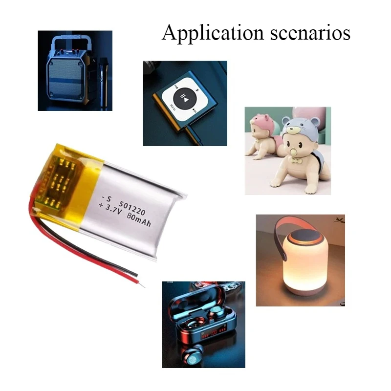 Polymer LiPo Battery for Bluetooth Headset, Smartwatch, Beauty Device, Selfie Stick - Rechargeable--3.7V 80mAh 501220