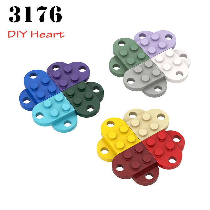 Rainbow Pig MOC 1 Pcs Parts 3176 Plate Special 3x2 with Hole Compatible Bricks DIY Heart Key Ring Building Blocks Particle Toy