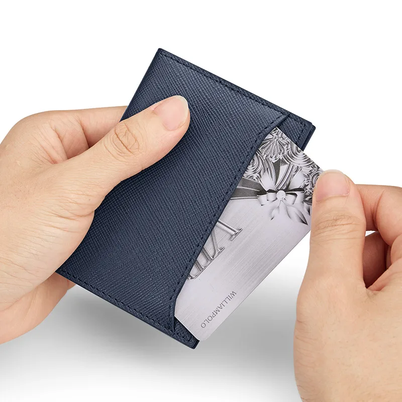 Genuine Leather card holder Men Card Wallet Short Slim Money Clip Fashion Card Case