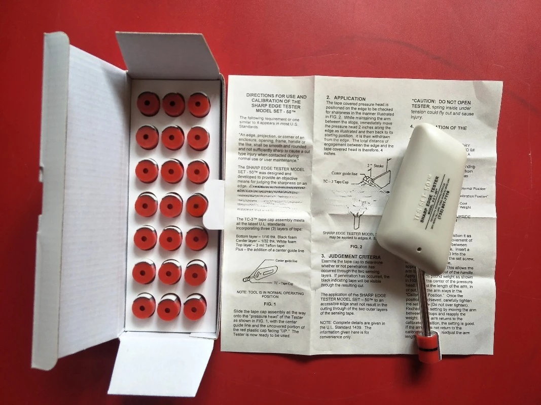 UL 1439D Sharp Edge Tester Testing Meter with 21 pcs pressure testing caps Top Quality