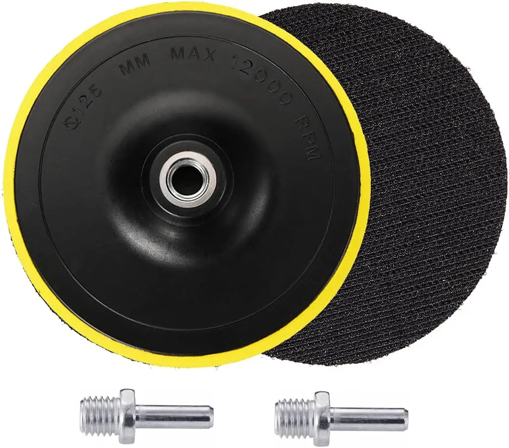 Piastra di supporto per lucidatura con supporto per levigatura a strappo da 2 pezzi da 5 pollici con filettatura M14 per lucidatrice tampone per levigatrice orbitale