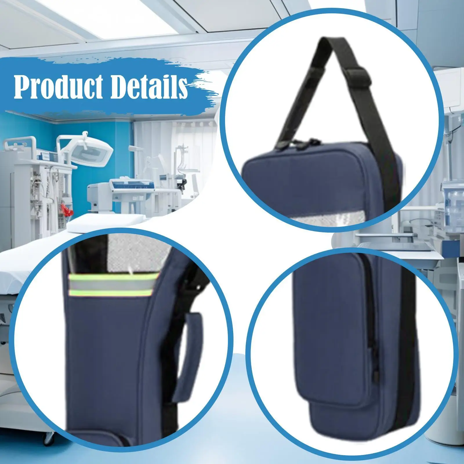 O2 خزان حقيبة كتف أكسفورد قابل للتعديل حزام الكتف اسطوانة حامل الناقل الحقيبة للملحقات السفر في حالات الطوارئ في الهواء الطلق