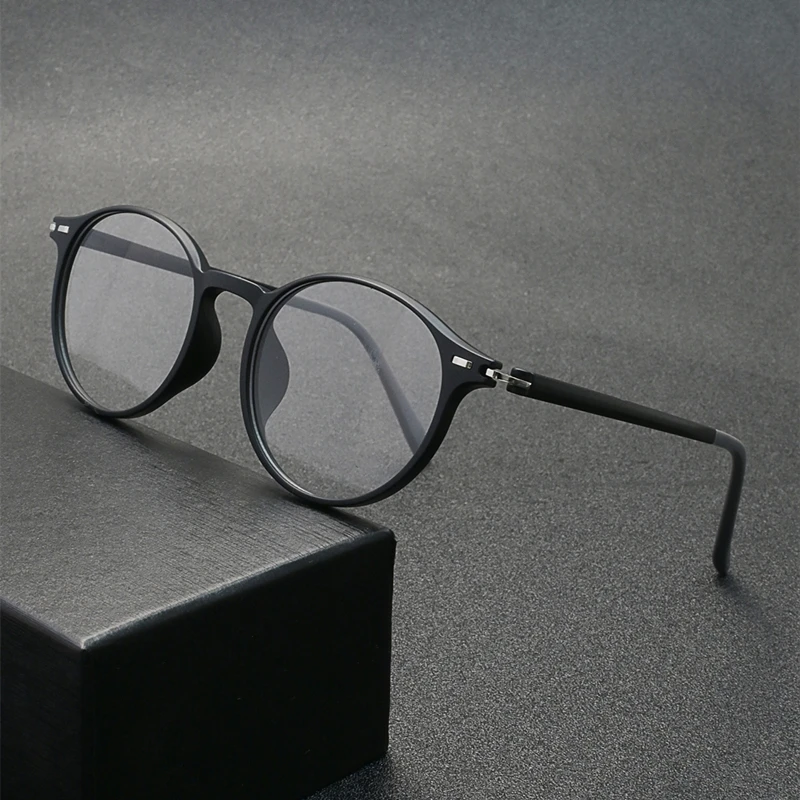 Fashion TR90 Oval Frame Glasses Lightweight Anti Blue Light Unisex Eyewear Classic Retro Spectacles for Men and Women Glasses