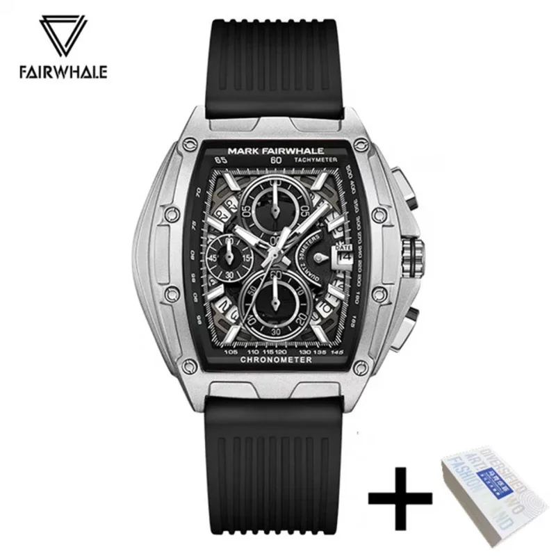 MARKFAIRWHALE 5080 relojes de moda para hombres resistente al agua marca multifuncional de lujo reloj de cuarzo de marca de moda para hombres con caja