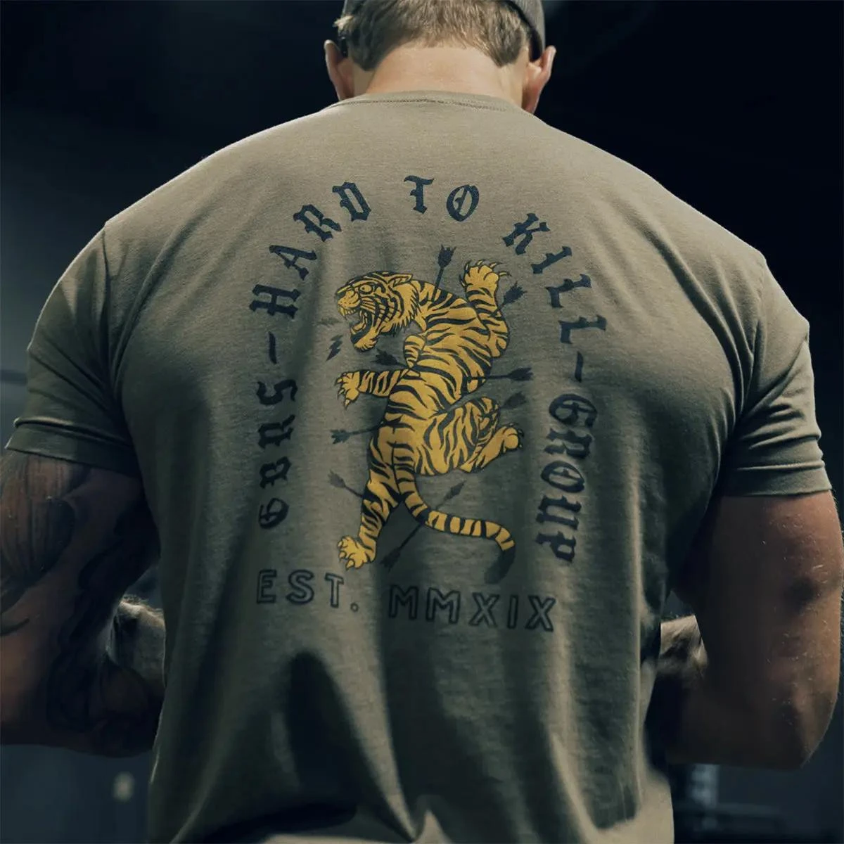 Summer New Product 2026 Model Security Series GBRS Theme Short-Sleeved T-Shirt - Tiger Descending Mountain Pattern