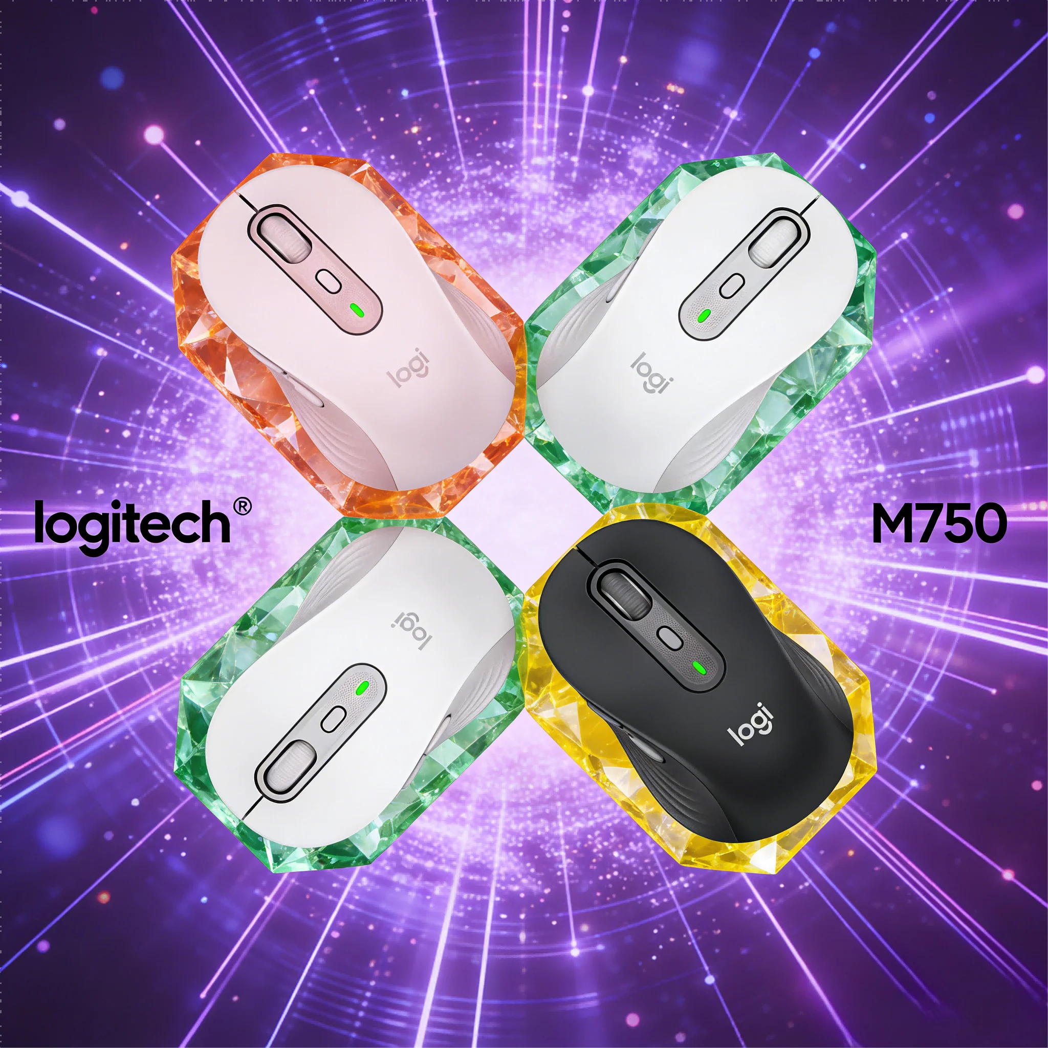 

Bluetooth-мышь Logitech M750, сверхэффективный перекрестный экран, беспроводная двухрежимная бесшумная для офиса