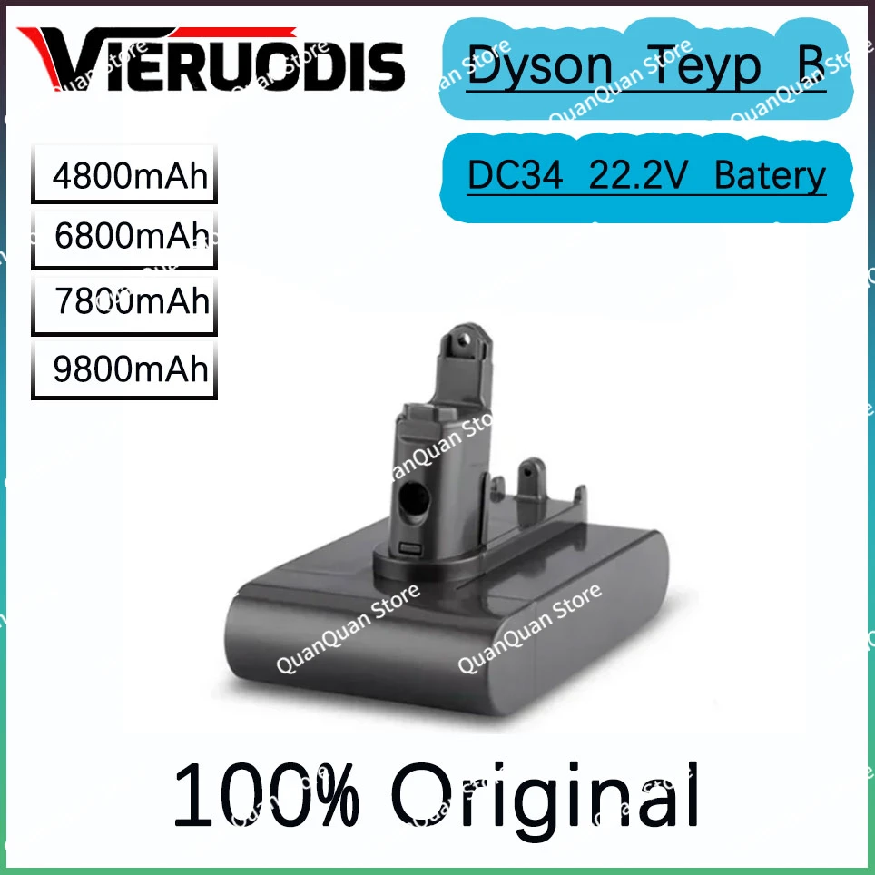 

For Dyson DC31 DC34 DC35 DC44 DC45 DC46 DC55 DC56D57 Vacuum Cleaner 4800/6800/7800/9800mAh (Type-B) Rechargeable Lithium Battery