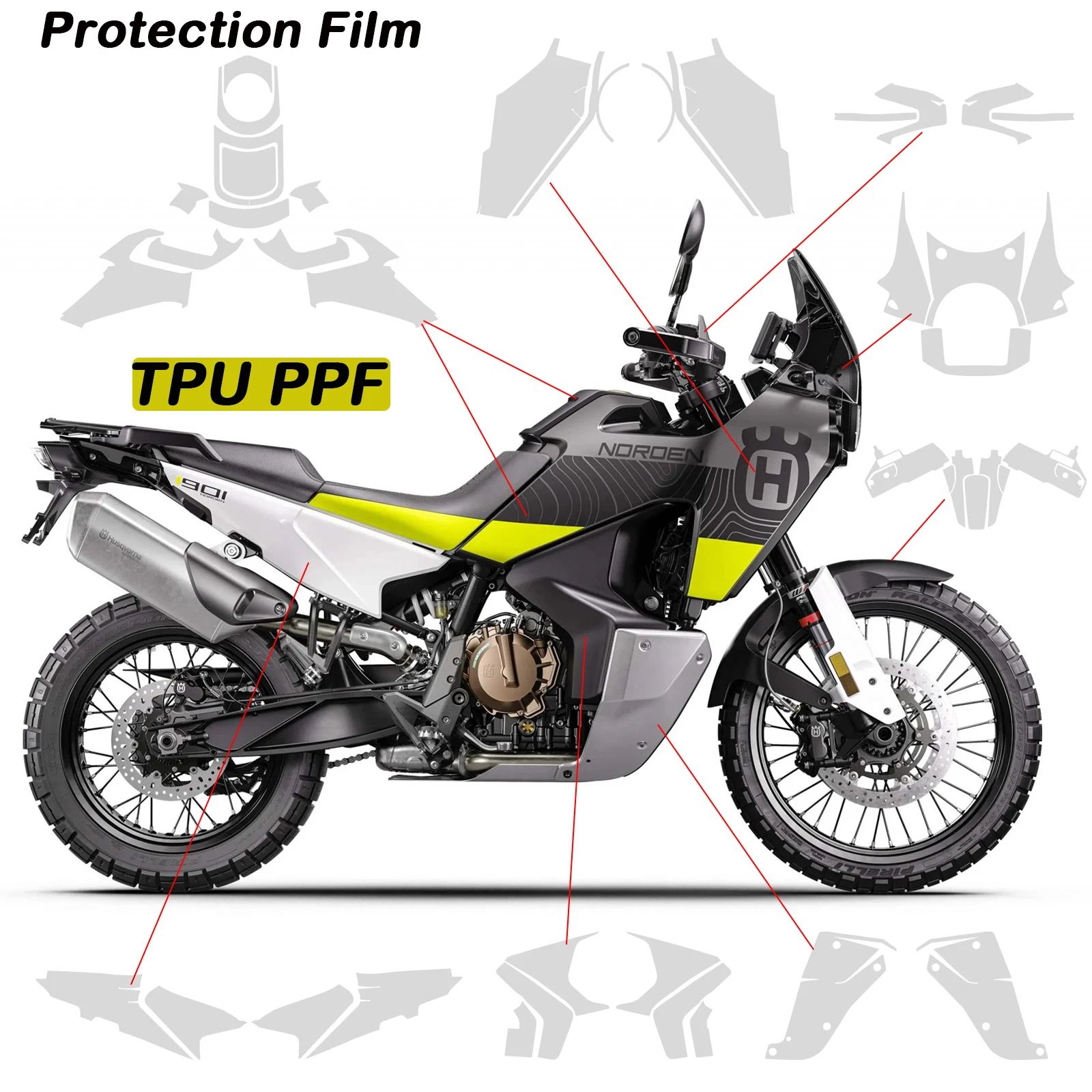 

Norden 901 Motorcycle PPF TPU Protective Film For Husqvarna NORDEN 901 901 Invisible protective film 901 Anti-scratch Film