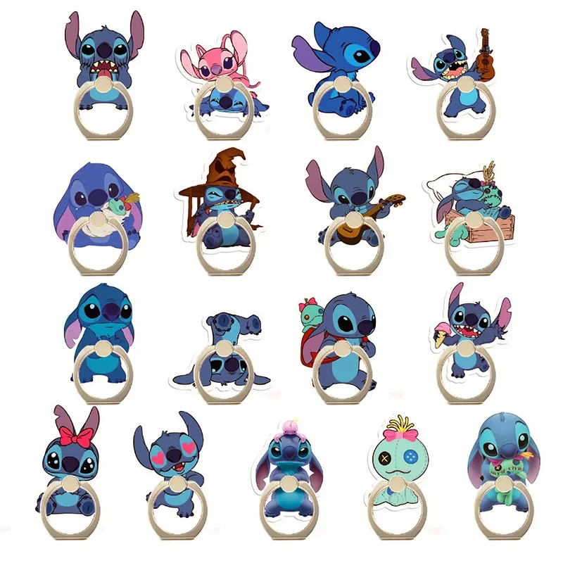 Cartoni animati Stitch Phone Finger Rings Disney maschio femmina universale pieghevole replica supporto per anello per dito del telefono cellulare