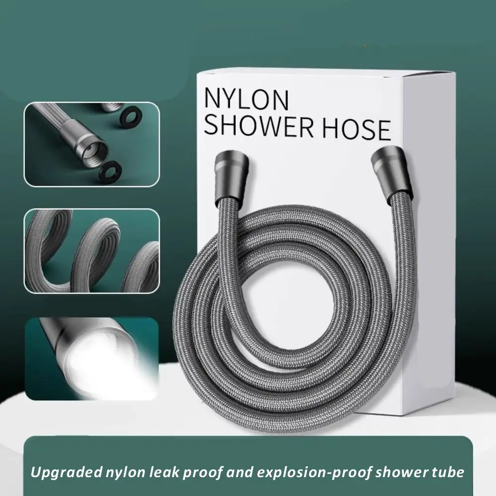 Bathroom Nylon High Pressure Flexible Smooth 1.5/2.0 Meter Shower Hose Flexible Handheld Anti Winding GI/2 Universal Pipe Tube