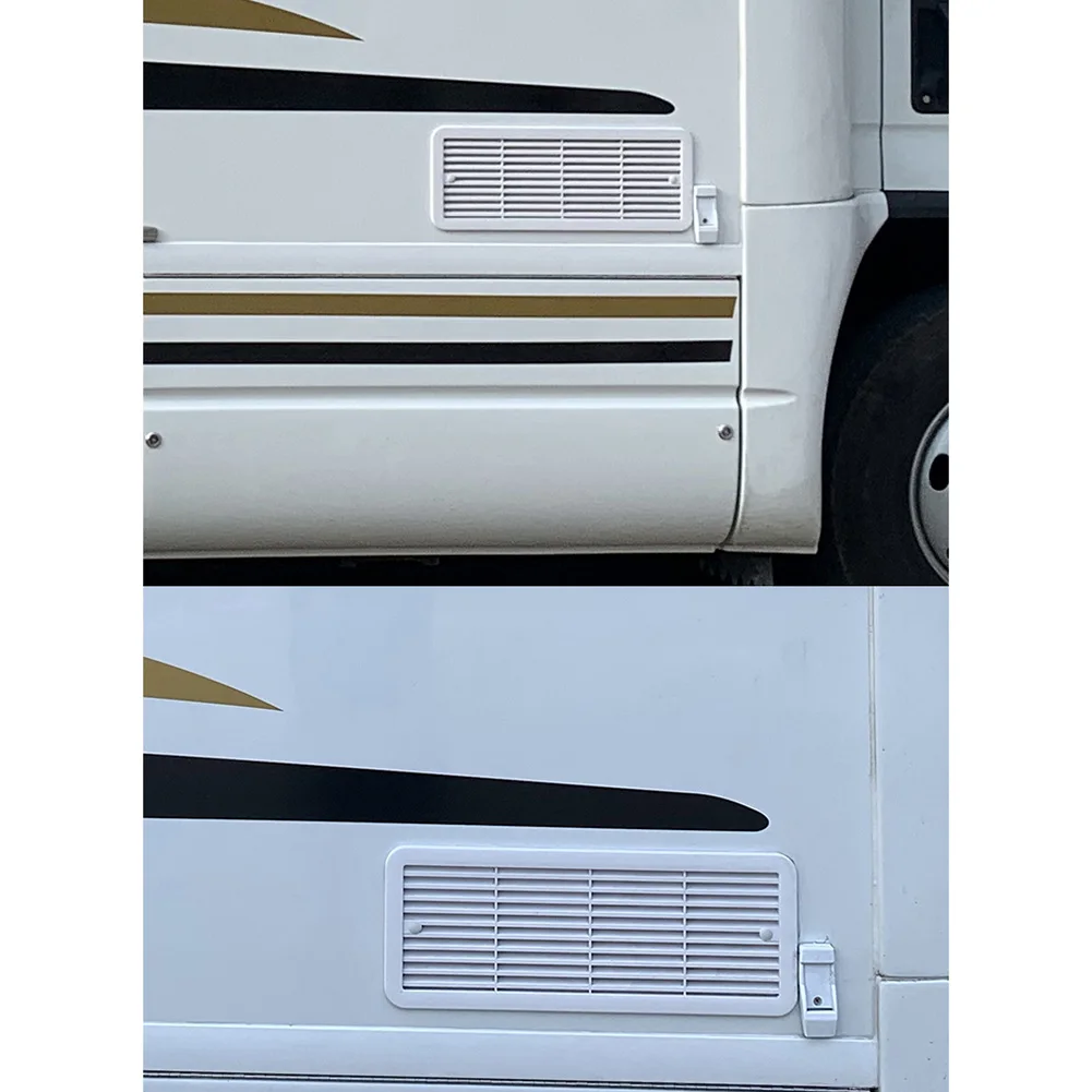 12V RV Refrigerator Fan with Two Quiet Fans and Protective Mesh for Heat Dissipation and Air Flow in RV Shower Rooms and Storage