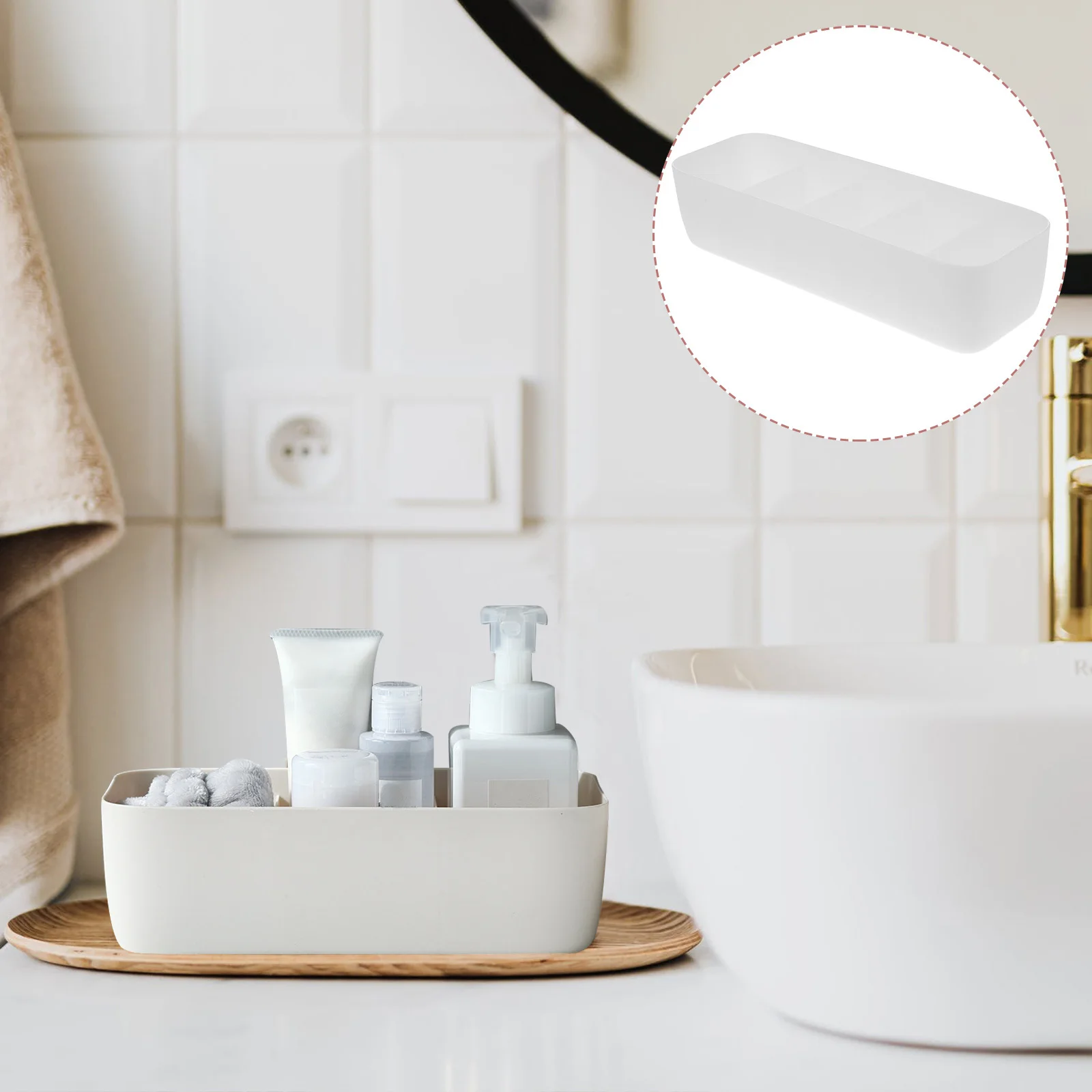 2Pcs Socks Container Plastic Box 5 Compartments Organizer Underwear Drawer Storage Stackable Holder Plastic Storage Box