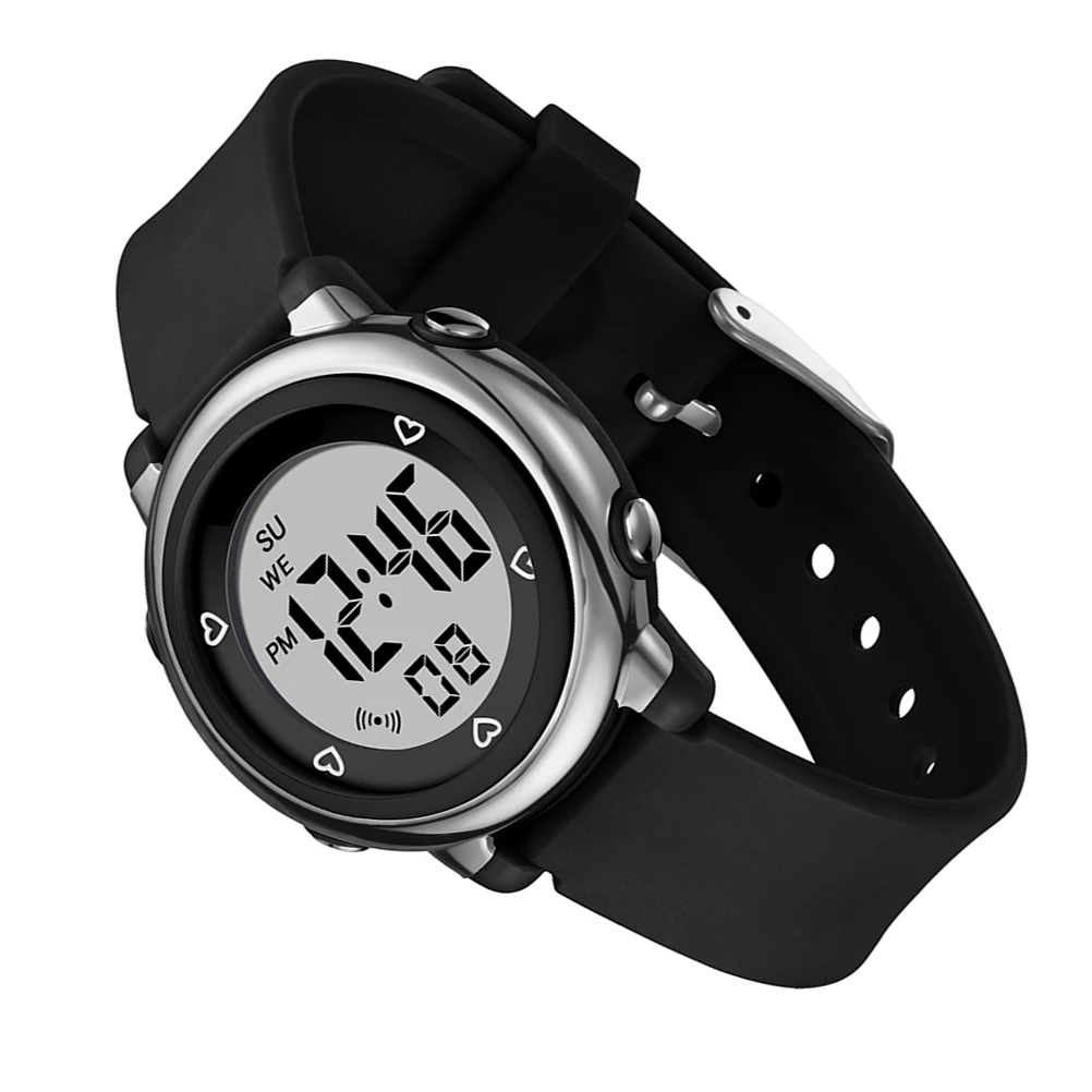 

Waterproof Electronic Watch PU Material Girls Students Luminous 12 24 Hour Week Display Alarm Stopwatch Suitable Occasion Gift