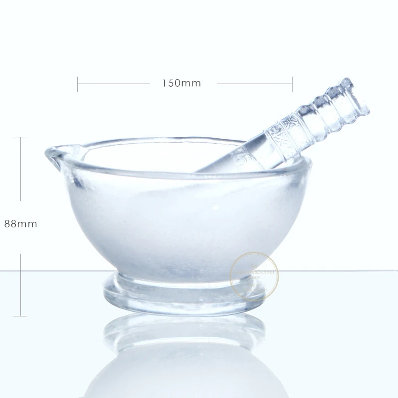 1pcs Laboratory DIA 60mm To 180mm Glass Mortar Plus Grinding Rod Grinding Medicine Bowl Smashing Medicine Pot Smashing Bowl