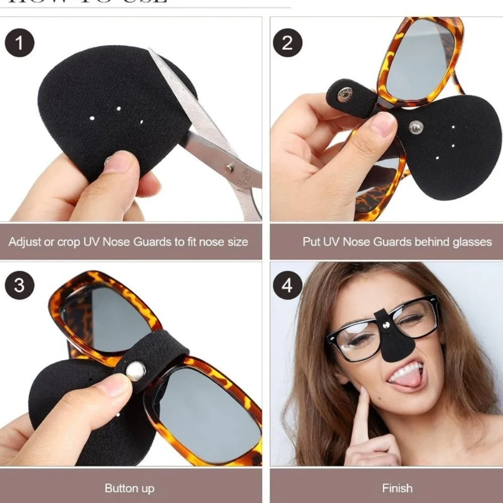 Creative Nose Protector for Sunglasses Soothing Anti Sun Sun Protection Nose Guard Portable PU Leather UV Cut Nose Patch Summer