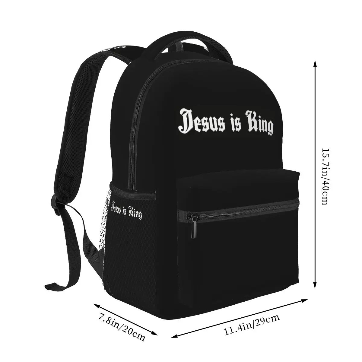Jesus Is King Christian Graphic Vintage Backpack Student Boys Girls BookBag Kids School Bag Computer Shoulder Bags for Men Women