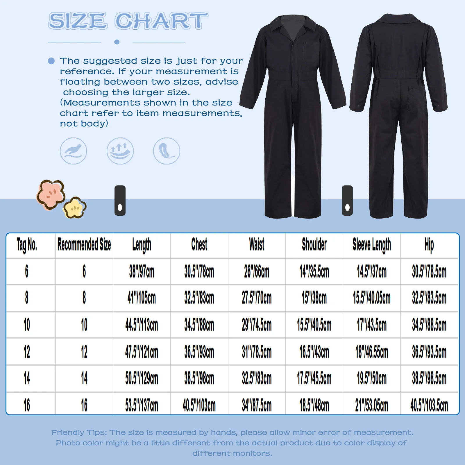 Kids Boys Mechanic Uniform Coveralls Long Sleeve Turndown Collar Zipper Front Jumpsuit Halloween Cosplay Costume