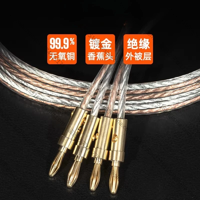 Suitable for Oxygen-free Copper SpeakerCable,  Power Amplifier and Audio Cable, Double-head Pure Copper Banana Head AudioCable
