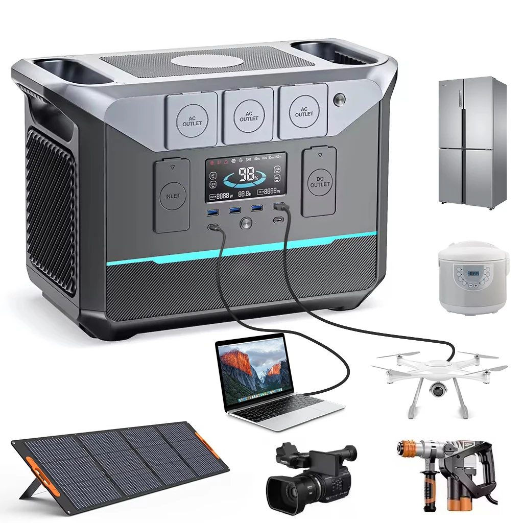 Outdoor Camping 1000W 1500W 2000W 3000W 5000W Solar Generator Home Emergency Backup Power Portable Power Station