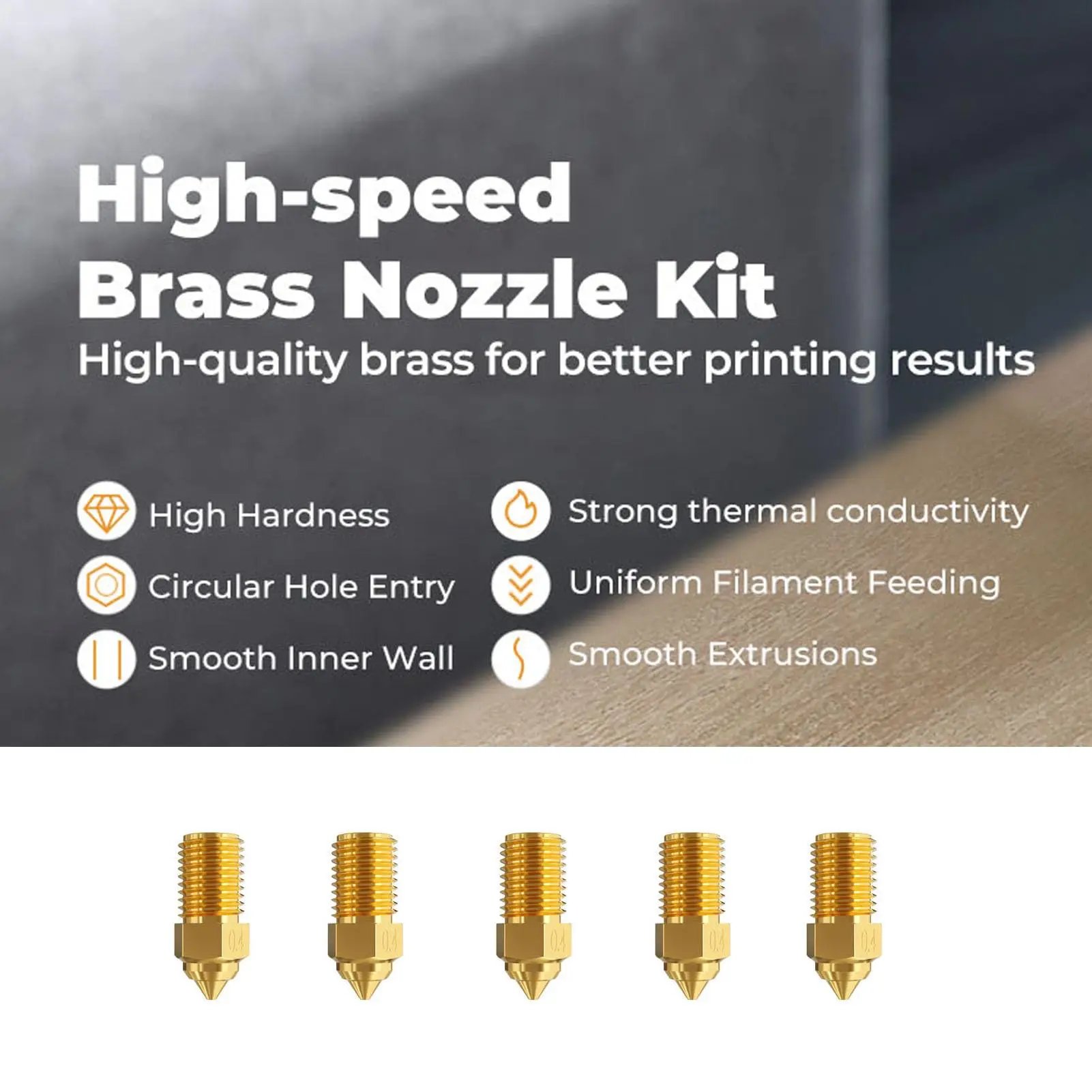 Creality Ender 3 V3 SE Nozzles 10PCS High-Speed Brass Nozzles Hotend Extruder Nozzle for Ender 5 S1/Ender 7 3D Printer